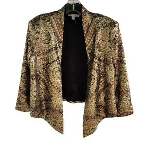 ✨ Retro Gold Glam ✨ Alberto Makali Cropped Sequin Bolero Jacket